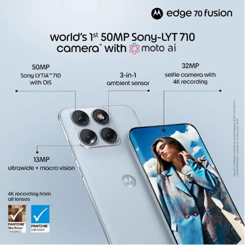 Edge 70 Fusion 5G - 6.78" - 256GB ROM - 12GB RAM - Nano SIM - Fingerprint - 5200mAh - Country Air - View 2