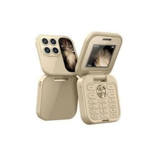 I17 Pro Mini Flip Phone - 1000mAh - Dual Sim - Gold - View 3