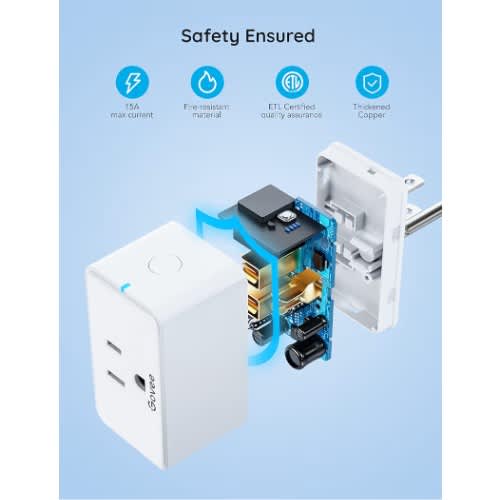 Govee Smart Plug 15a Wifi Bluetooth Outlet 1 Pack Work With Alexa And Google Assistant - View 2
