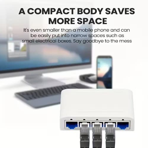 5-port Gigabit Rj45 Ports Compatible With 10/100/1000mbps Network Ports - 1pcs - View 2