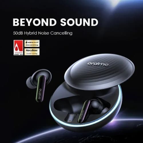 Spacebuds Hybrid Anc True Wireless Earbuds Customized Voice Prompt - Black - View 2