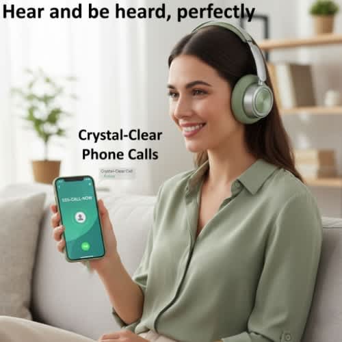 Bluetooth 5.4 Retro Headphone With 65hrs Battery & Noise Cancellation -rb-830bh- Green - View 5