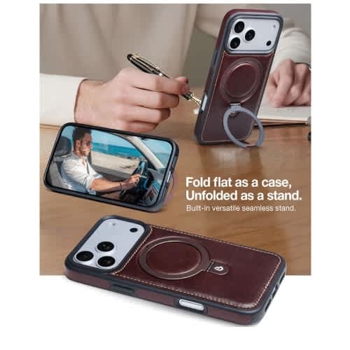 Iphone 17 Pro Max  Leather Case - Brown - View 3