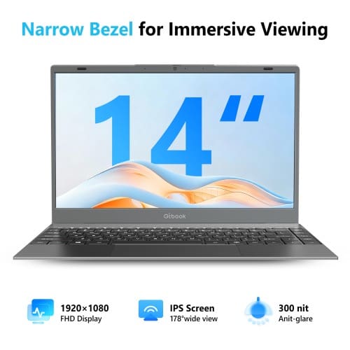 Gt14 Laptop – 14” Fhd Display - Intel Pentium Gold - 8GB RAM - 256GB SSD - Windows 11 - View 3