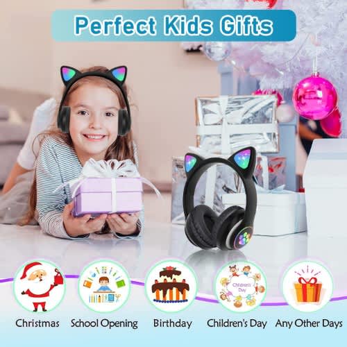 Cat Wireless Headset With Rgb Light - Multi-purpose Stn-28 - Black - View 6