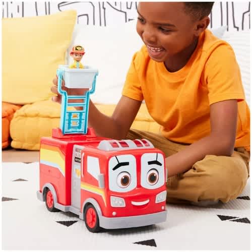 Junior Firebuds Bo & Flash Action Figure & Fire Truck Vehicle Toy With Vroomlink For Kids - View 3