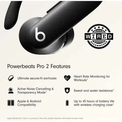 Powerbeats Pro 2 Wireless Bluetooth Earbuds - Noise Cancelling- Heart Rate Monitor- Black - View 2