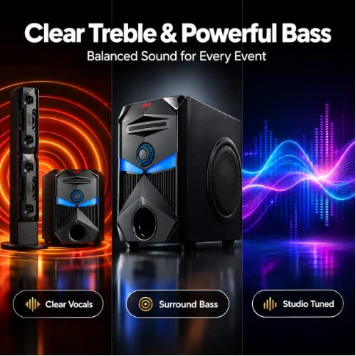DJ 8661 Hi-fi Multimedia Speaker System Bluetooth, Dynamic Bass Boost, Led Display - View 5