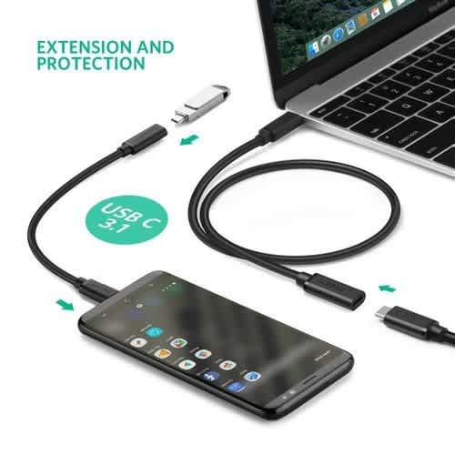 Usb Type C Male To Female Extension Cable 2 meters - Black - View 3