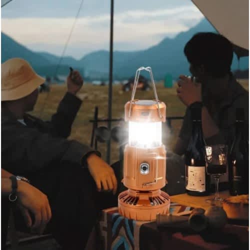 Portable Solar Charging Rechargeable Camping Light With Fan - View 3