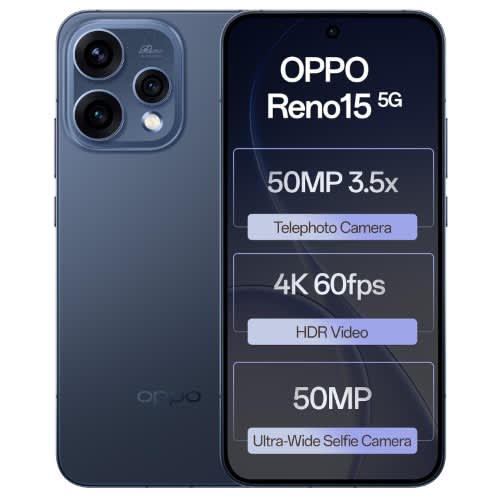 Reno15 5G - 6.59" - 512GB ROM - 12GB RAM - Dual SIM - 6500mAh - Twilight Blue - View 2