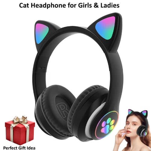 Cat Wireless Headset With Rgb Light - Multi-purpose Stn-28 - Black - View 5