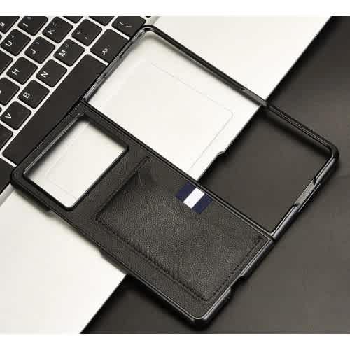 Tecno Phantom V Fold 2 Leather Case With Card Slot - Black - View 2