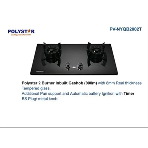 2 Burner Inbuilt Gas Hob - 900m - View 2