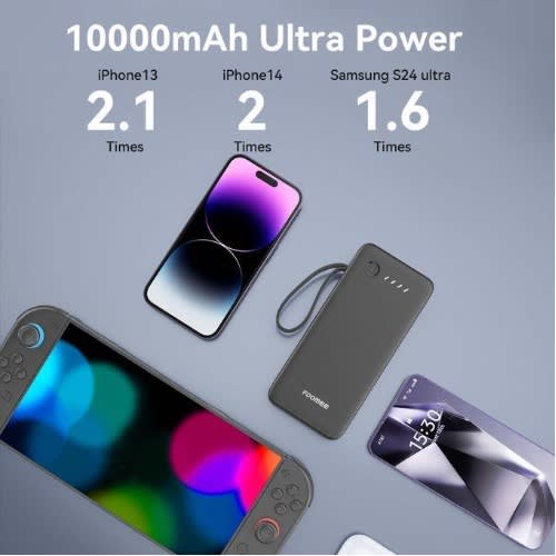 10000mah 12w Portable Powerbank With Inbuilt Fast Charging Cables - View 4