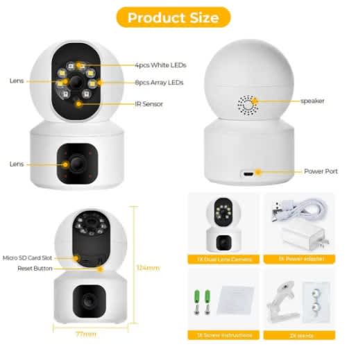 Ptz 4g Sim Card Dual Lens V380 Pro Cctv Camera - Indoor & Outdoor - View 5