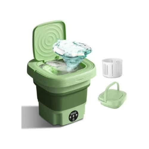 Foldable Portable Washing Machine For Outdoor & Indoor Use - Green - 12W - View 3