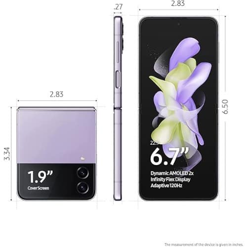Galaxy Z Flip 4 - 6.7" 128GB ROM- 8GB RAM - Single Sim - 5G- 3700mAh - Purple - View 2