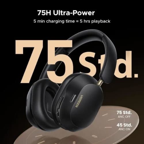 Hitune Max5c Wireless Headphones Hybrid Active Noise Cancelling - Black - View 5