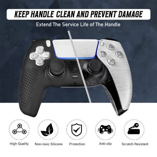 Protective Silicone Cover For Ps5 Controller – Includes 2 Analog Stick Caps - View 4