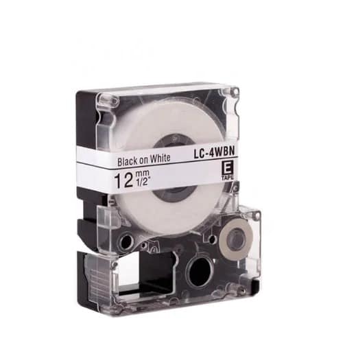 Label Tape Cartridge 12mm Black On White