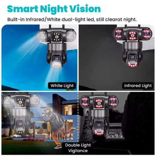 V380 3 Lens - 9mp/ Ptz/ Motion Tracker  Solar Powered Cctv Camera - View 2