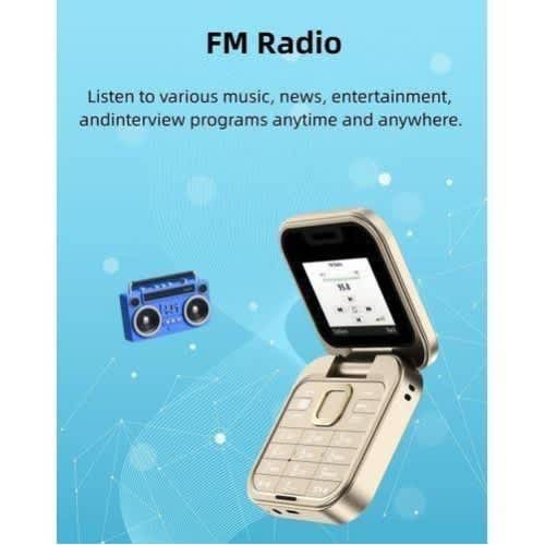 I16pro Mini Flip Phone Dual Sim Magic Voice Changer Camera Phone 3000mah - Gold - View 2