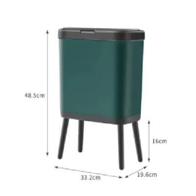 Stool Waste Bin- Green- 15-liter - View 3