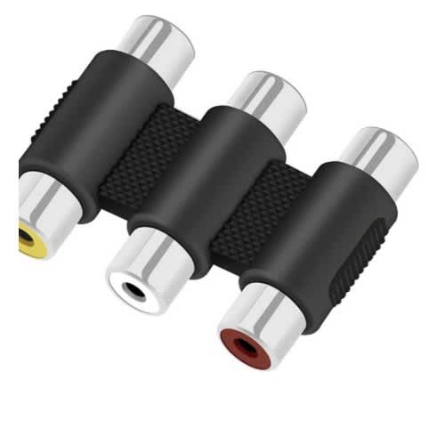 Female To Female Av 3 Rca Audio & Video Coupler Adapter - View 3