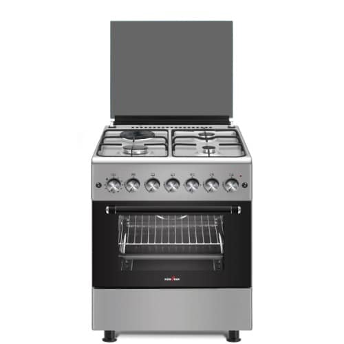 60x60cm 3 Gas Burner 1 Hotplate Cooker With Oven & Gril - Inox - View 2