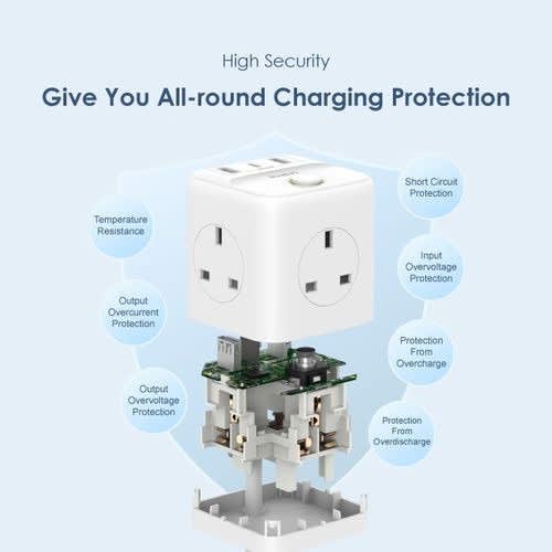 Oraimo Powerhub C 6-in-1 Power Expansion Cube Extension Charger 20w - View 5