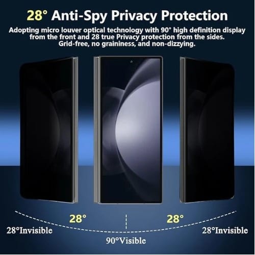Galaxy Z Fold 8 Ultra Front Outer Screen Privacy Tempered Glass - View 3