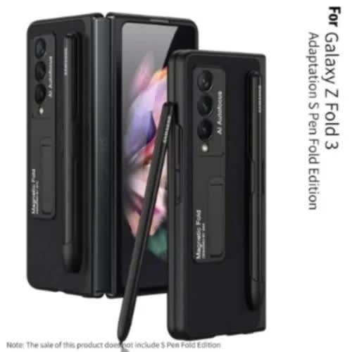 Case With In-built Screen, S-pen Holder & Kickstand For Samsung Galaxy Z Fold 3 - View 2
