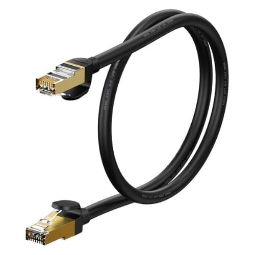 Baseus High-speed Cat 7 Rj45 10gbps Gigabit Ethernet Round Network Cable (1 Meter) - Black - View 3