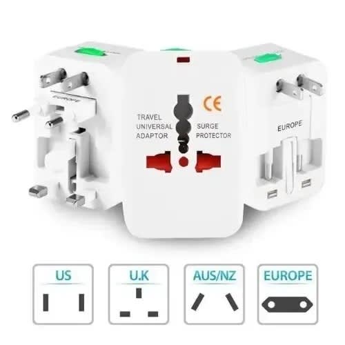 Travel Adaptor With Surge Protector And 2usb Port- All In One - View 2