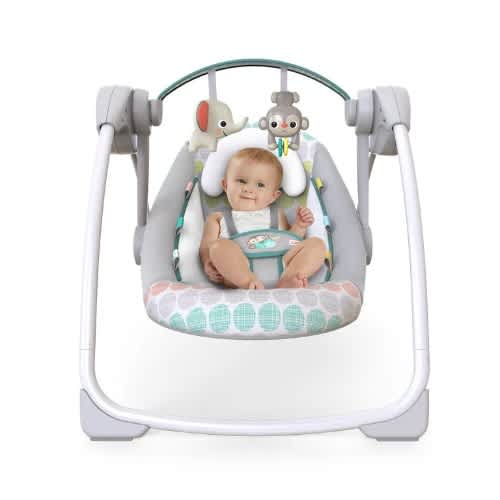 Whimsical Wild Portable Compact Baby Swing With Taggies - View 4