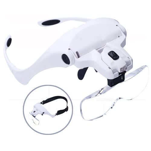Adjustable Headband Magnifying Glass  With 5 Lens For Laboratories And Repairs - View 3