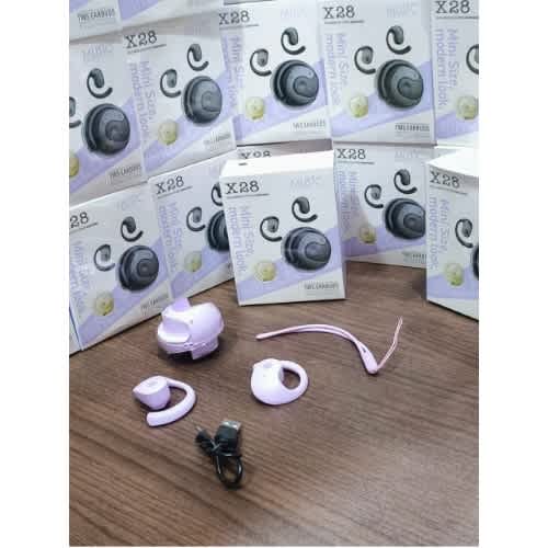 X28 Earphones True Wireless Stereo Bt Buds, Stereo Bass Anc Earbuds Purple - View 3