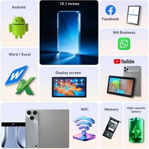 Rednni 17promax Tablet - 10.1 - Android 13 - 16gb Ram - 1tgb Storage Case- Grey - View 2