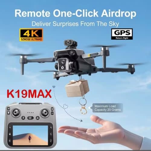 Drone K19 Max GPS Dual Camera 5G Remote Control  Airdrop 4.5 inch Screen Display - View 3