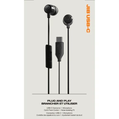 Jib Usb-c Wired Earbuds With Noise Isolating Fit - Black