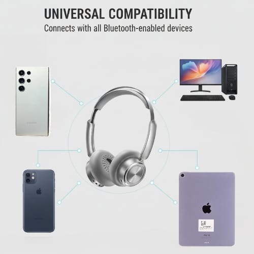 Retro Design Noise-cancelling Wireless Bluetooth 5.4 Headphone - Model Rb830hb Silver - View 10