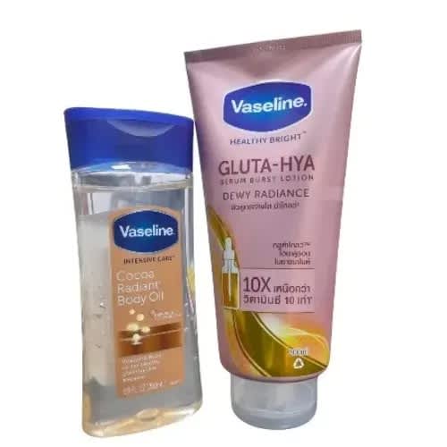 Cocoa Radiant Body Oil - 200ml & Gluta Hya Dewy Radiance - 300ml Combo Set Of Two - View 1