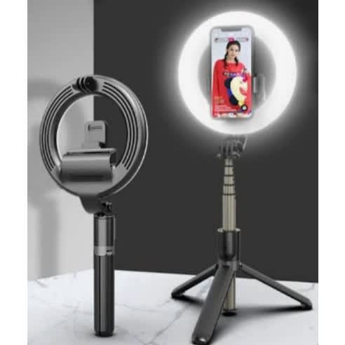 L07 Bluetooth Selfie Stick Tripod With Ring Light & Remote Control - View 1