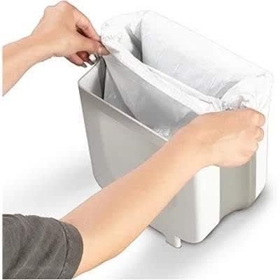 Collapsible Garbage Container - White & Grey