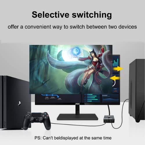 Hdtv/hdmi Bi-directional Switch 2x1 / 1x2 Splitter Switch – 4k Ultra Hd, 3d, Plug & Play - View 2