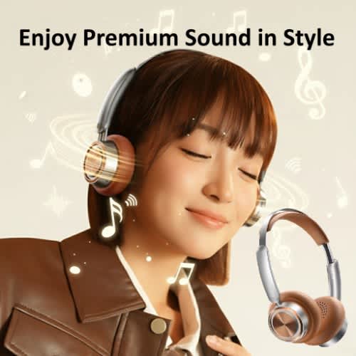 Bluetooth 5.4 Retro Headphone With 65hrs Battery & Noise Cancellation- rb-830bh- Brown - View 7