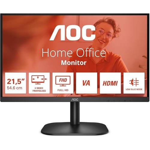 22b2h - 22 Inch Fhd Monitor, 75hz, Va, 7ms Frameless Design