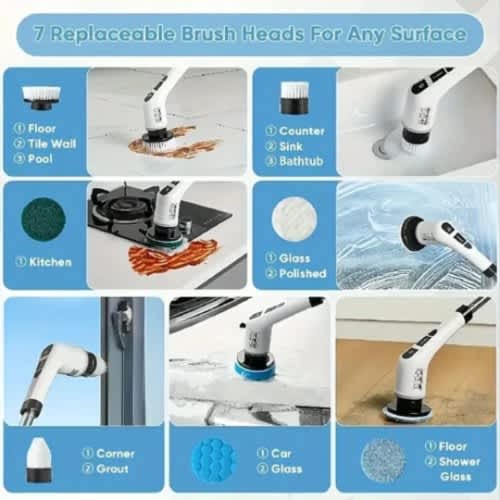 9-in-1 Electric Spin Scrubber Cordless Handheld Cleaning Brush - View 4