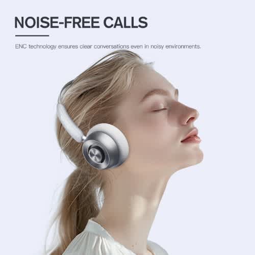 Retro Design Noise-cancelling Wireless Bluetooth 5.4 Headphone - Model Rb830hb Silver - View 4
